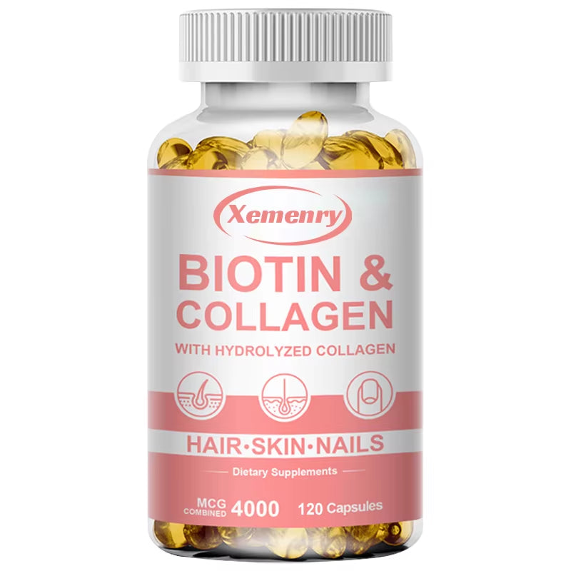 Biotin and Collagen Supplement, Vegan Capsules Non-Gmo, Gluten-Free