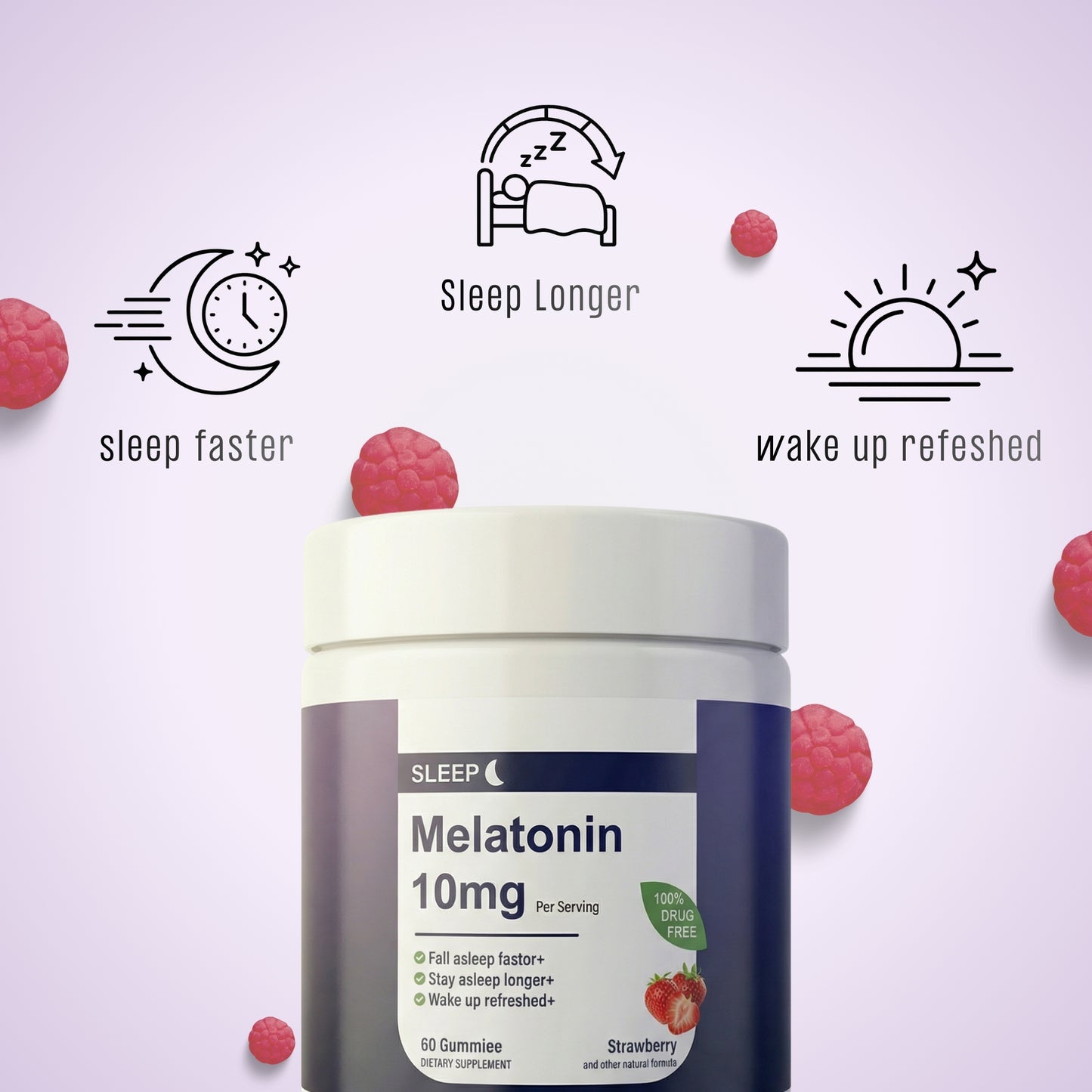 Melatonin Sleep Gummies | Precise Dose for Falling Asleep Faster