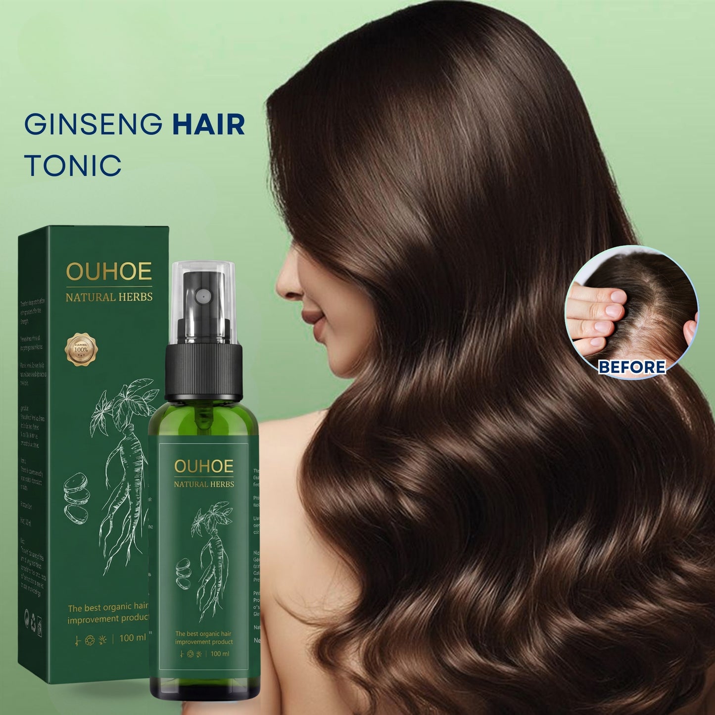 Ouhoe Ginseng Hair Growth Serum Oil with Biotin