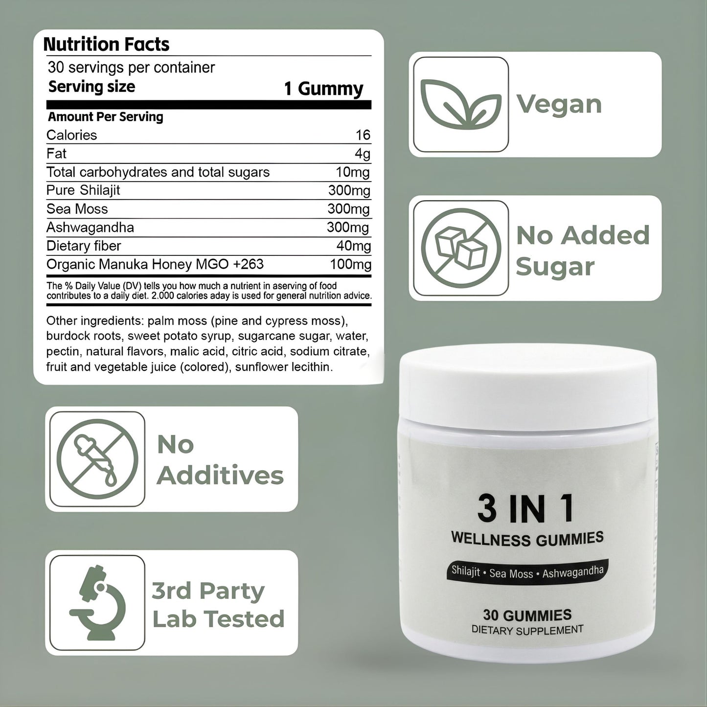 Shilajit 3-in-1 Gummies for Men