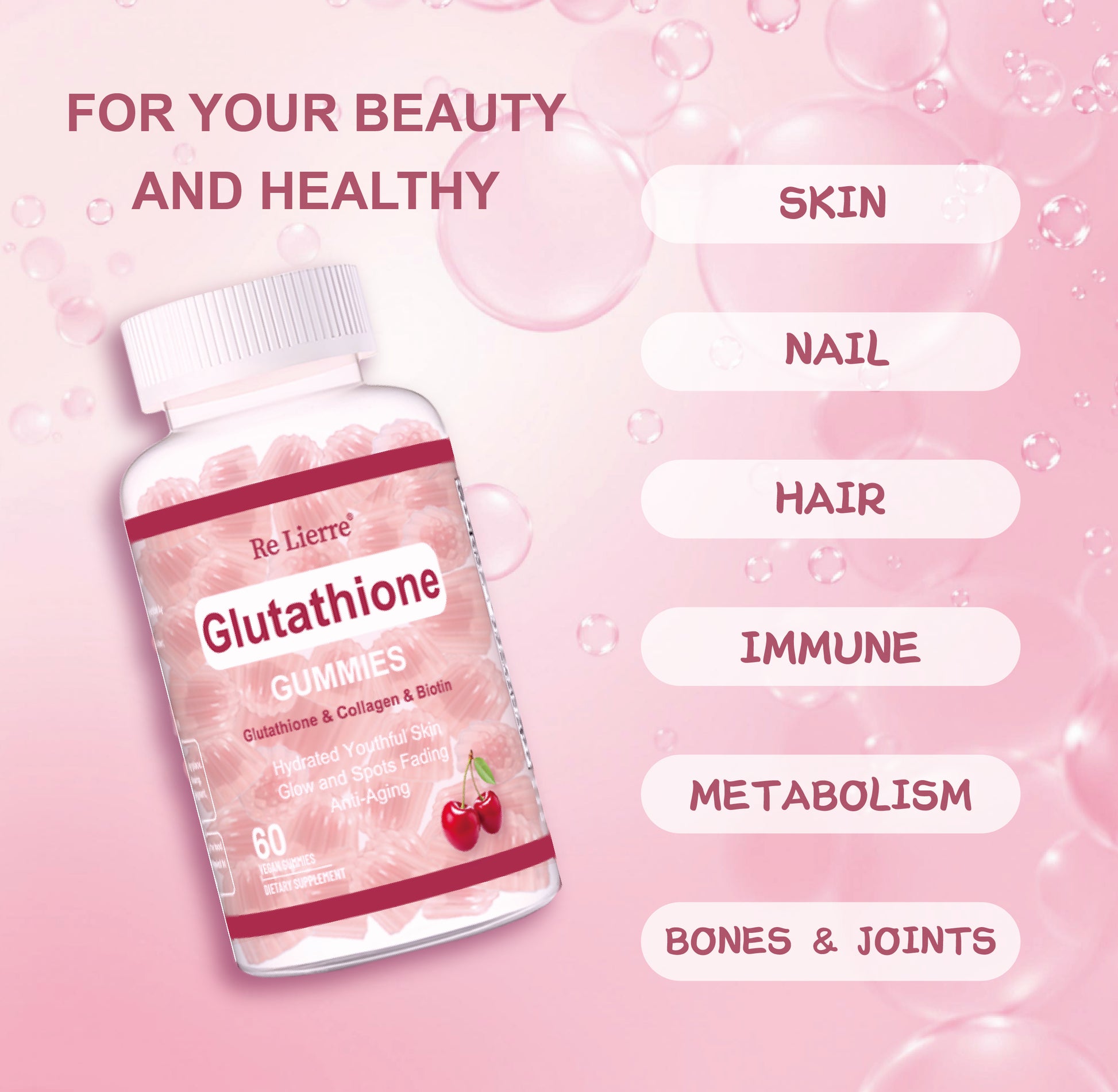 Glutathione Collagen Gummies Cherry