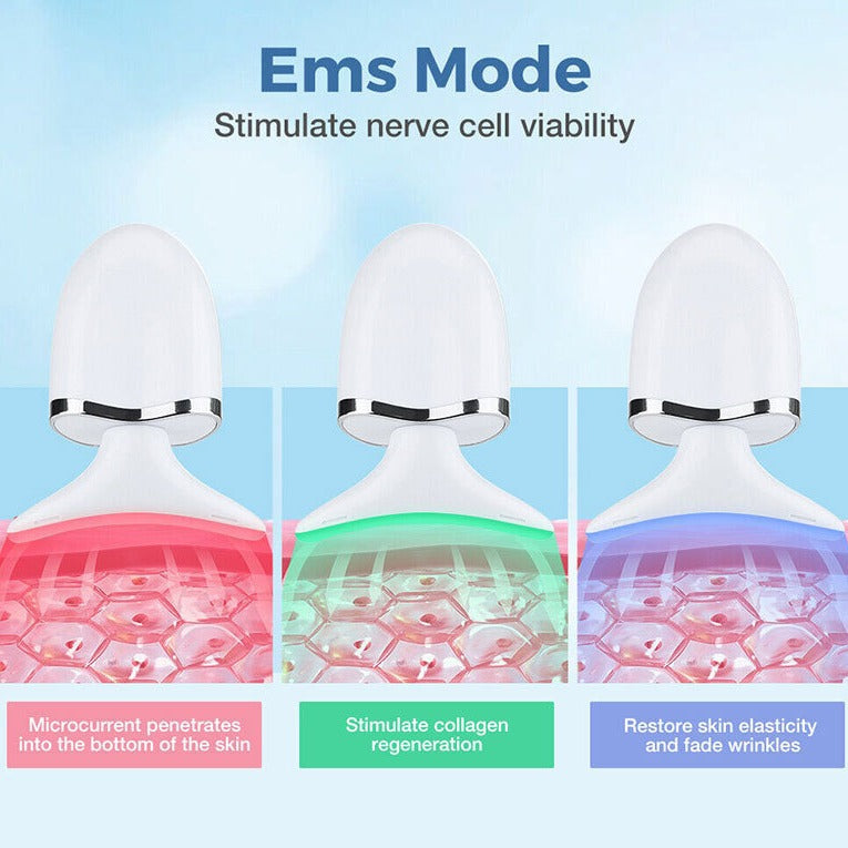 Evaly EMS Microcurrent Neck Massager | Wrinkle Care + Color Light Therapy