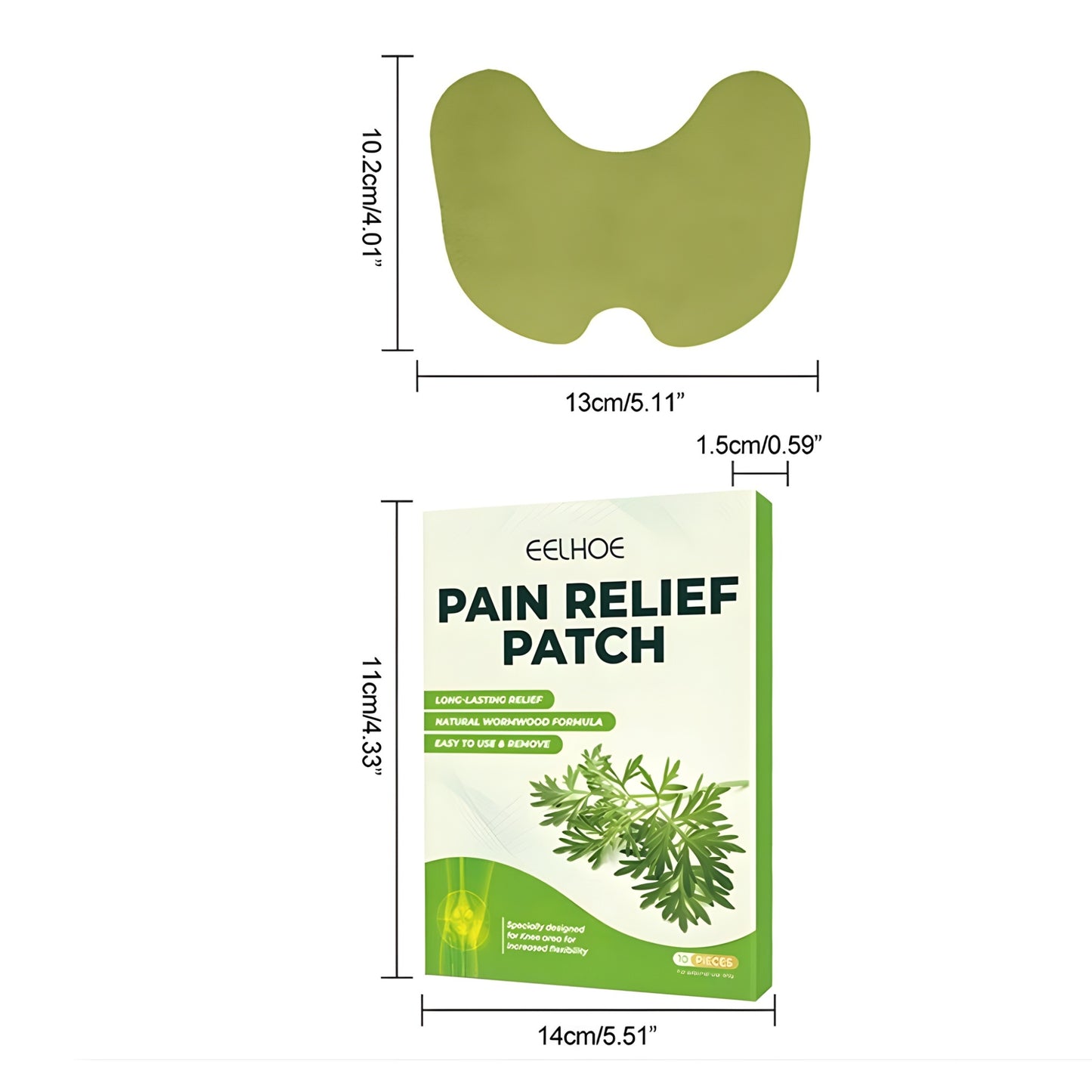 EELHOE Pain Relief Patch - Targeted Joint and Muscle Support (12 Patches Per Pack)