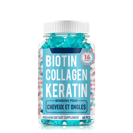 Hair Nail & Skin Biotin Collagen Gummies | Dual-Action Biotin + Collagen for Stronger Hair & Glowing Skin