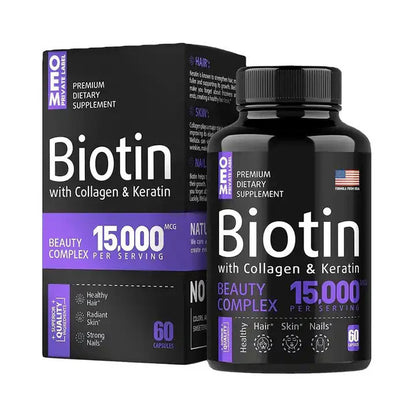 Biotin Hair Supplement Capsules for Hair Growth Strength & Shine