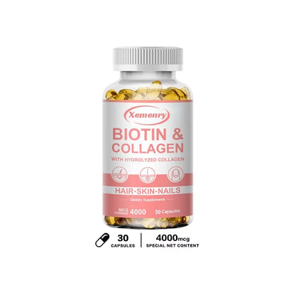 Biotin and Collagen Supplement, Vegan Capsules Non-Gmo, Gluten-Free