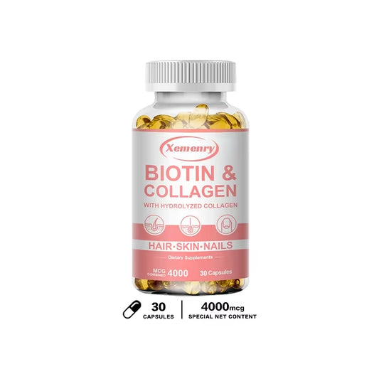 Biotin and Collagen Supplement, Vegan Capsules Non-Gmo, Gluten-Free