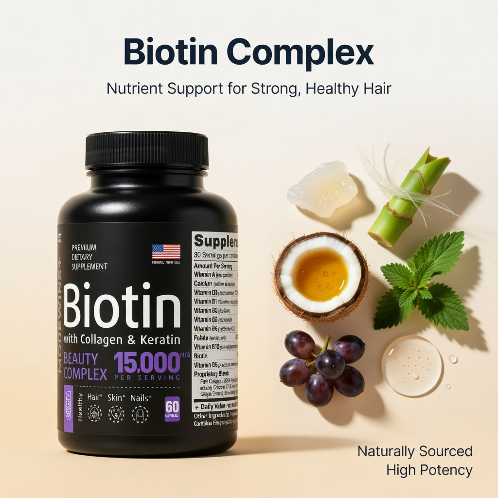 Biotin Hair Supplement Capsules | High-Potency Formula for Thicker, Stronger Hair