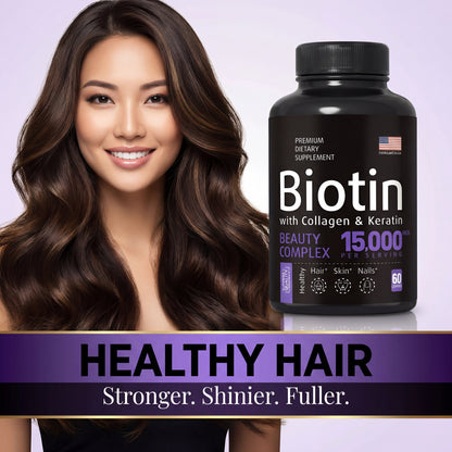 Biotin Hair Supplement Capsules | High-Potency Formula for Thicker, Stronger Hair