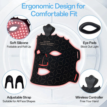 LED Therapy Face Mask | 7 Color Light Modes | Home Skin Care Device